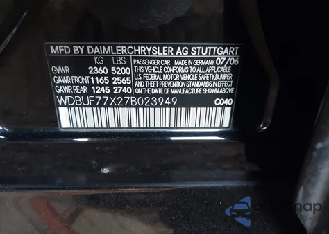 2007 Mercedes-Benz E 63 Amg z USA, uszkodzony, nr VIN WDBUF77X27B023949